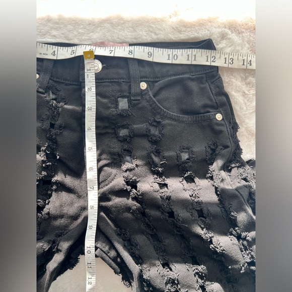 Revice Distressed Square Holes All Over Jean in Black Size 23 - Picture 7 of 12